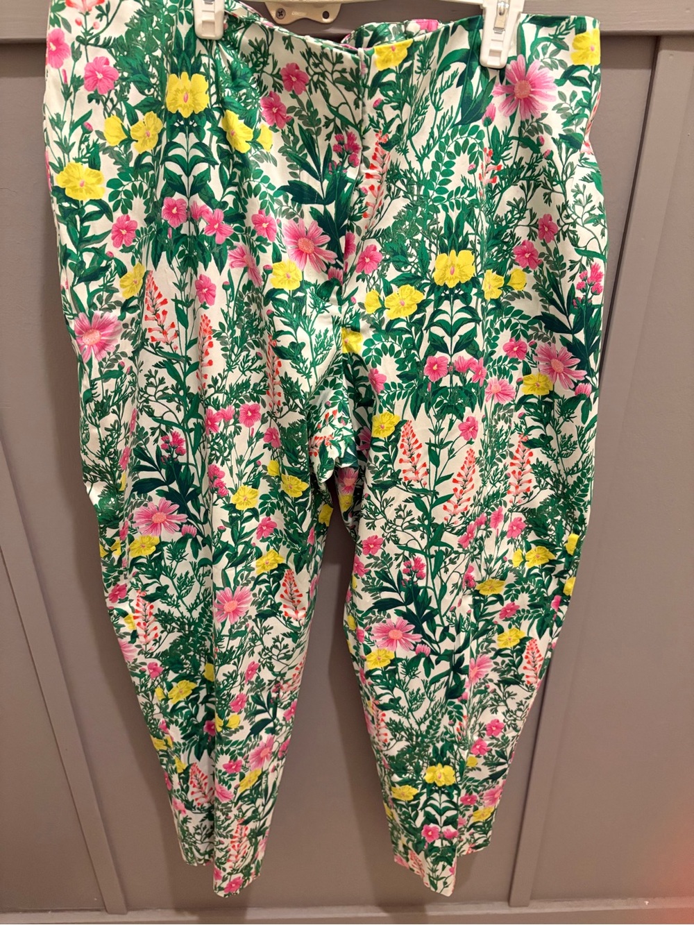 Talbots Garden Print Cropped Pants